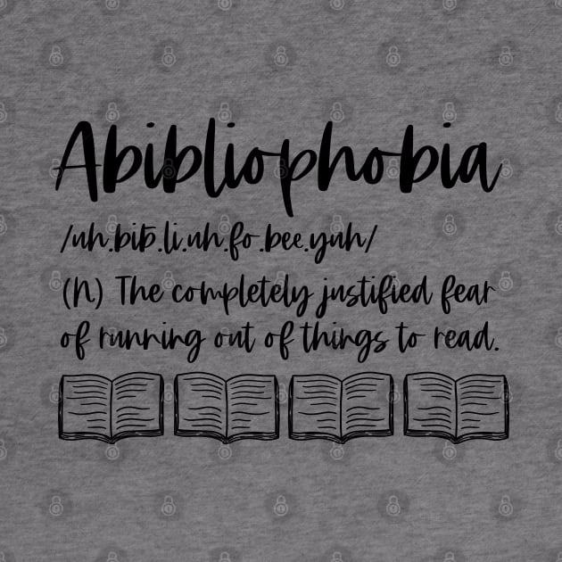 Abibliophobia Definition - Bookish Reader Funny Dictionary by Millusti
